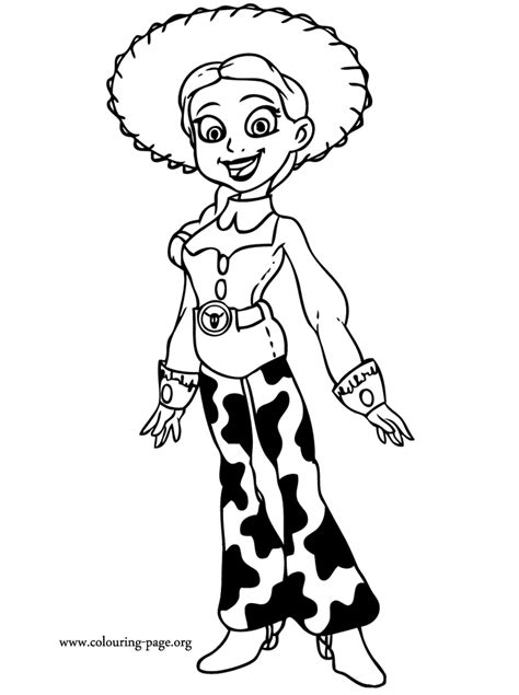 The toys are going downstairs. Toy Story - Jessie coloring page
