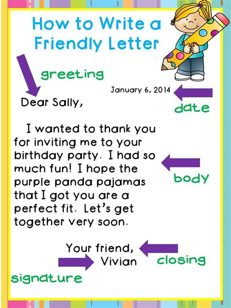 Friendly Letter Format Grade 4