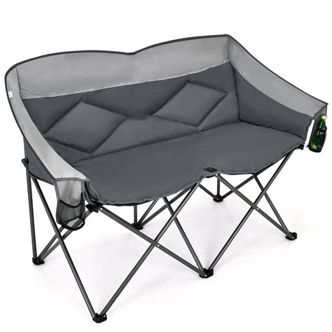 Topbuy Camping Folding Chair Heavy Duty Loveseat Portable Double Chair
