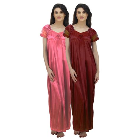 Buy Arlopa Multicolor Satin Plain Night Gowns And Nighty Online ₹599 From Shopclues