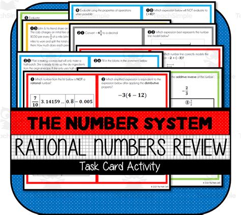 Operations With Rational Numbers Unit Review Task Cards By Teach Simple