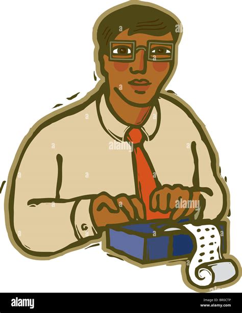 A Picture Of A Stenographer Typing On White Background Stock Photo Alamy