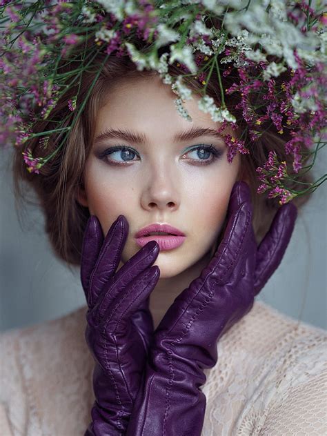 X Px P Free Download Alexey Kazantsev Women Flowers Brunette Glamour Blue