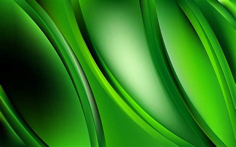 Green Abstract Waves 3d Art Abstract Art Green Wavy Background