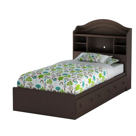 South Shore Summer Breeze Twin Mates Bed With Drawers And Bookcase