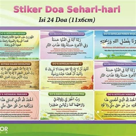 Jual Sticker Doa Sehari Hari Stiker Harian Belajar Berdoa Anak Muslim I