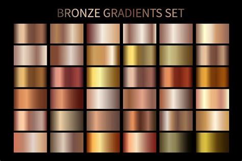 Set Of Bronze Gradients Ai Grd Bronze Color Palette Bronze Gradient