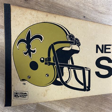 New Orleans Saints Vintage 1980s Qb Helmet Nfl Football Pennant The