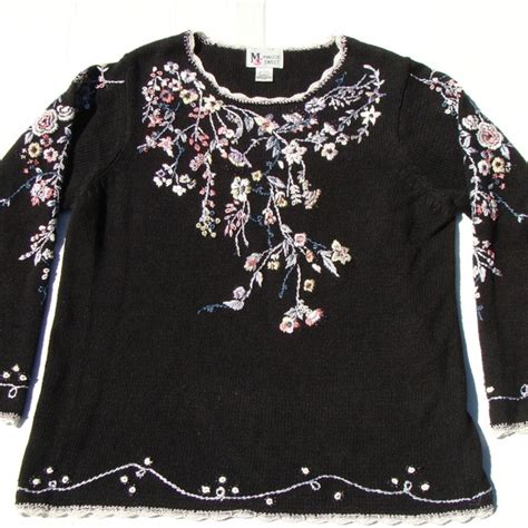Maggie Sweet Sweaters Maggie Sweet L Embroidered Black Pullover
