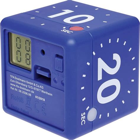 Tfa Dostmann Eieruhr Tfa Dostmann Cube Timer Blau Digital Das Kleine