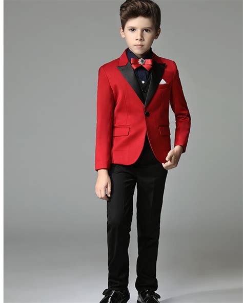 Red Boys Formal Suit Kids Stage Pefermence Costume Cb521 Classbydress