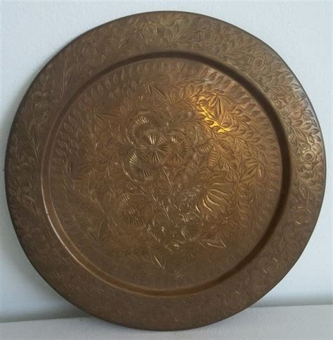 Vintage Brass Plate Made In British Ruled India Beautifully