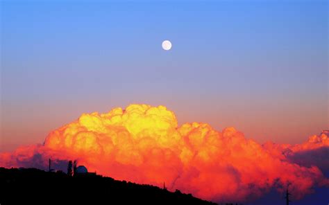 Sunset Mountain Sky Nature Cloud Red 4k Hd Wallpaper