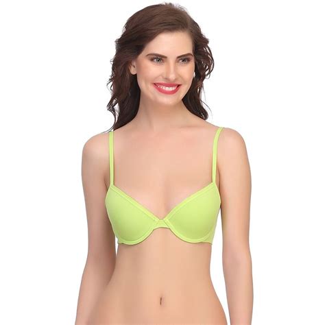 Buy Cotton Push Up Bra In Light Green With Padded Demi Cups Online India Best Prices Cod