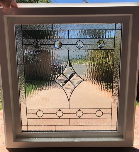 The Poway Beveled And Stained Glass Window Insulated In Tempered Glass And Vinyl Framed