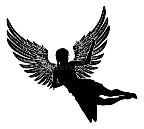 Silhouette Young Woman Angel Wings Stock Illustrations 359 Silhouette
