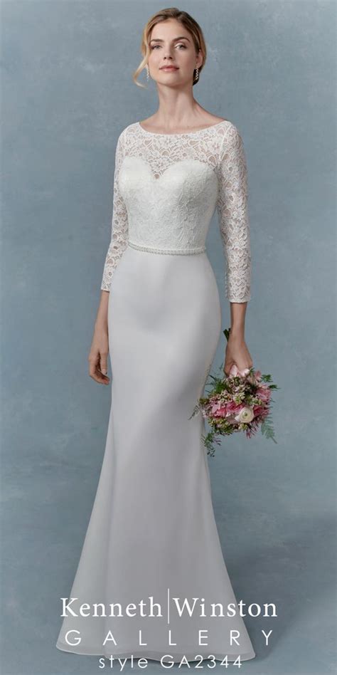 Jessica howard3/4 sleeve lace puff shoulder sheath dress. Vintage Alencon Lace is used on the bodice and 3/4 sleeves ...