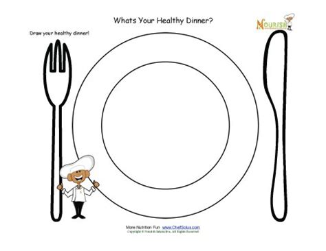 You can easily print it for kindergarten and preschool. Draw Your Healthy Dinner On Your Plate Activity
