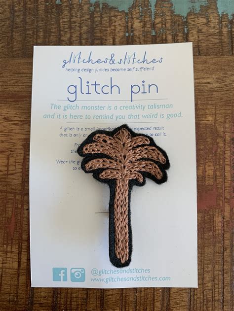 Art Deco Palm Glitch Pin — Glitches And Stitches