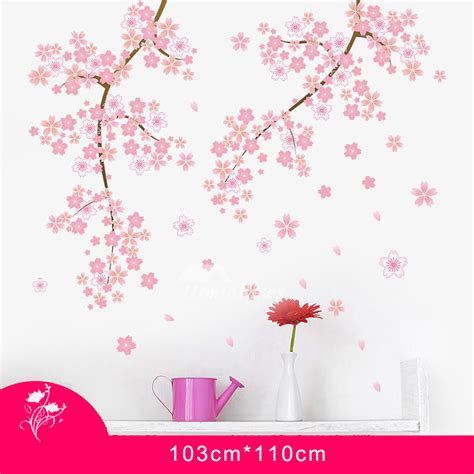 Cherry Blossom Wall Stickers Home Decor Self Adhesive Romantic