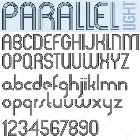 Parallel Stripes Retro Style Font — Stock Vector © Ostapius 68228279