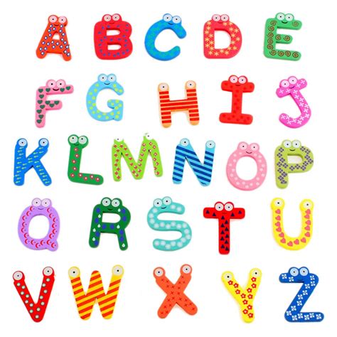 Kids 26 A Z Letters Magnetic Letters Wooden Alphabet Fridge Magnet