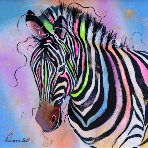 In Living Colour Original Sold Zebra Painting Colorful Animal