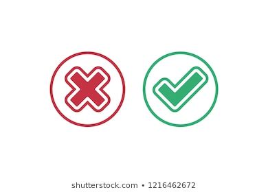 Green Check Mark Red Cross Stock Vector Royalty Free