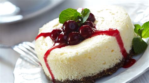 Wallpaper Cheesecake Cherry Jam Mint Food 4427