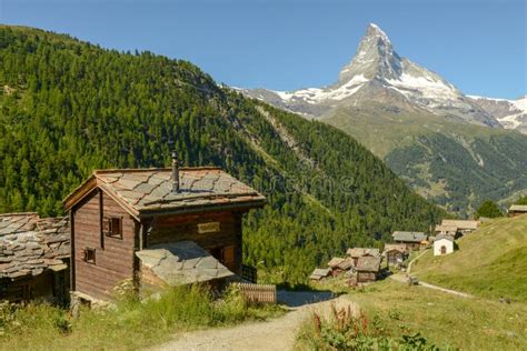 Small Mountain Village Over Zermatt On The Swiss Alps Editorial Image