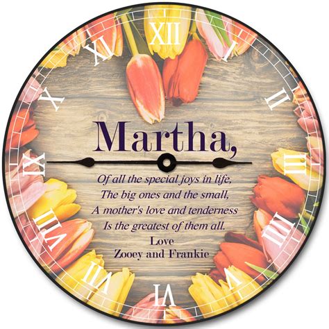 Maybe you would like to learn more about one of these? Personalized Tulip Flowers Wall Clock for Mom