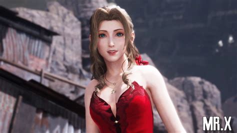 Final Fantasy Vii Remake Aerith With Her Sexy Red Dress Gameplay Pc Mod