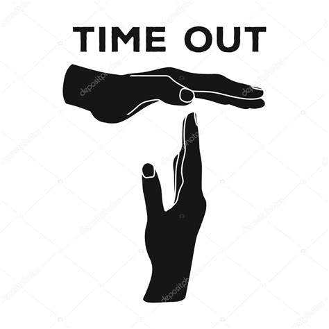 Gesture Of A Time Outbasketball Single Icon In Black Style Vector
