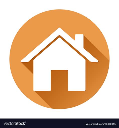 Home Page Icon Orange Round Sign Royalty Free Vector Image