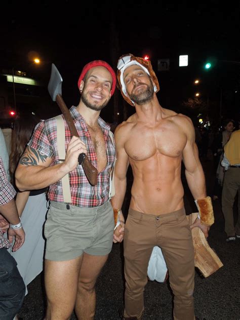 West Hollywood Halloween Carnaval Sexy Lumberjack And Woodchuck