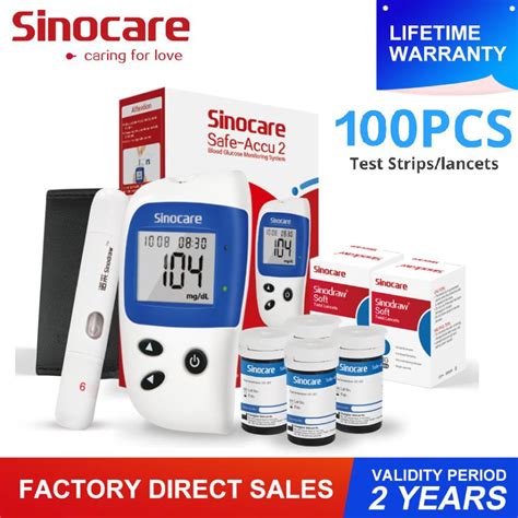 Sinocare Safe Accu Blood Glucose Monitor PCS Test Strips PCS