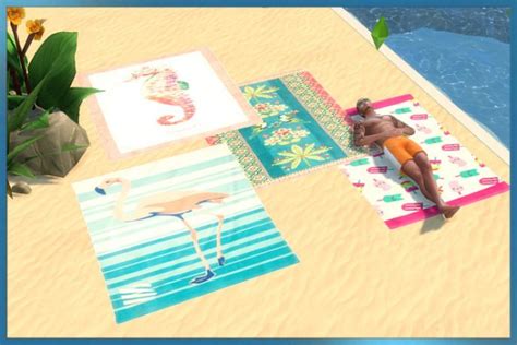 Blackys Sims 4 Zoo Beach Towel By Weckermaus • Sims 4 Downloads