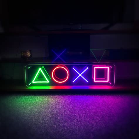 Playstation Led Neon Style Light Box Neon Sign Customs Etsy
