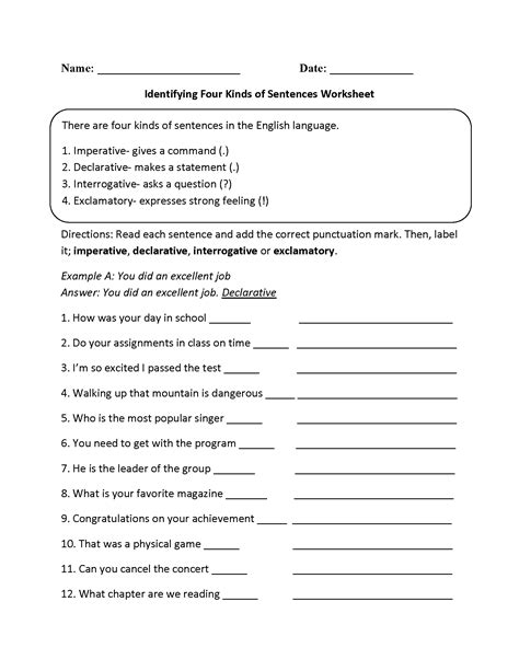 Https://tommynaija.com/worksheet/4 Types Of Sentences Worksheet Pdf