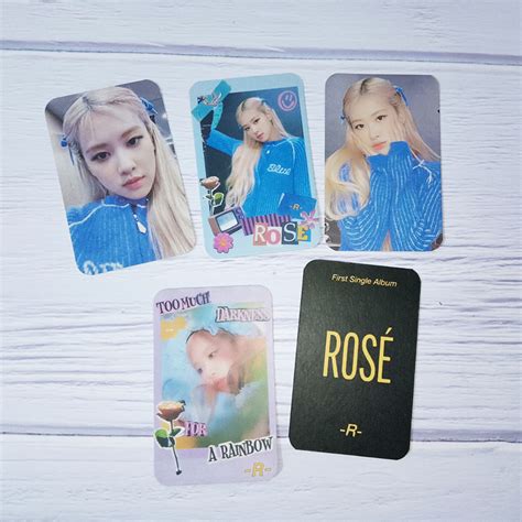 5pcsset Blackpink Rose Photocards 2021 Album R Postcard Small Card