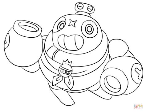 Brawl Stars Tick Coloring Page Free Printable Coloring Pages