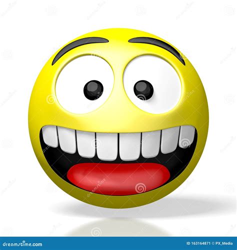 3d Emoji Emoticon Happy Stock Illustration Illustration Of Render