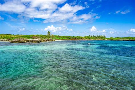Uninhabited Island In The Caribbean And Atlantic Ocean On The Border Stock Image Image Of