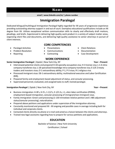 Immigration Paralegal Resume Example And 3 Expert Tips Zipjob