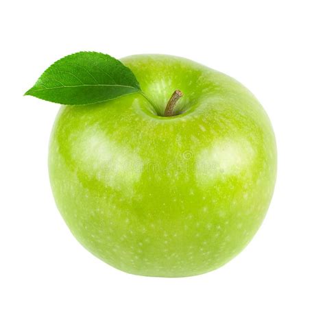 Frutta Verde Della Mela Con Il Foglio Immagine Stock Immagine Di