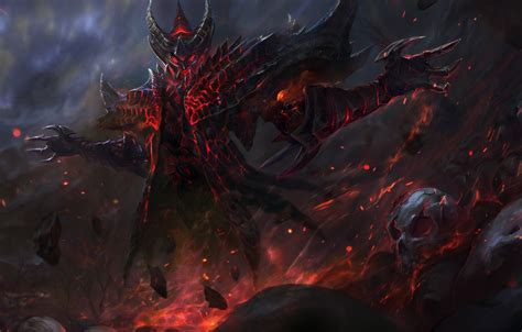 Wallpaper Fantasy Darkness Fire Magic Skull The Demon Art Diablo