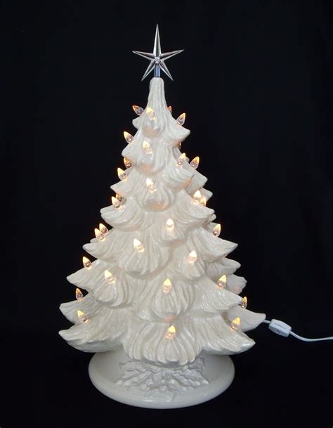 White Christmas Ceramic Christmas Tree 19 Inches 14900 Via Etsy
