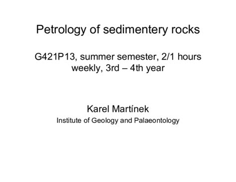 Pdf Petrology Of Sedimentary Rocks Naiyar Imam