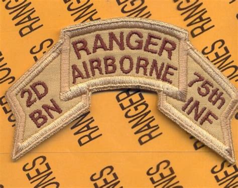 2nd Bn 75th Infantry Airborne Ranger Pre Regt Scroll Patch Desert Dcu