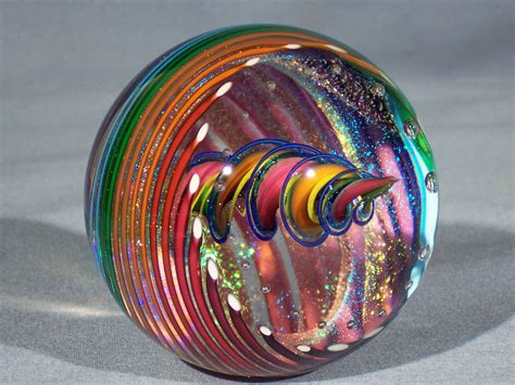 Marbles Hand Made Art Glass James Alloway Dichroic Marble 1361 2 75 Inch Ebay Glass